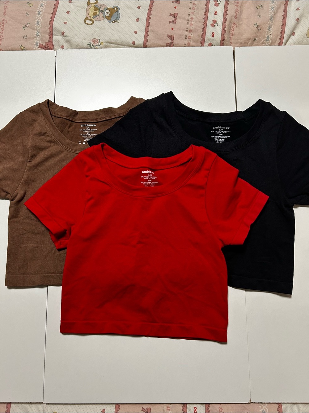Ambiance Short Sleeve Crop Tee - Set of Threr